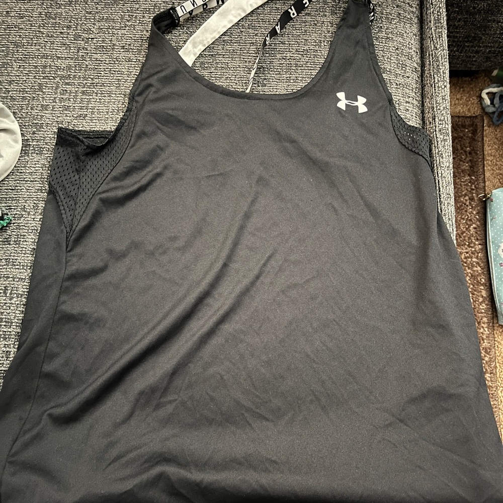 Under Armour Women's Black and Gray Tank Top